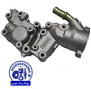 پوسته ترموستات / پوسته آب جلوی سرسیلندر (آلومینیومی) موتور TU3، بدون سنسور دما